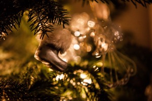 © Lee Massey/MassPix. 14/12/2015. London, UK. A tiny Father Christmas boot hangs on a Christmas tree ready for Christmas Day. Photo credit: Lee Massey/MassPix
